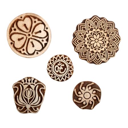 Set of 5 Piece New Mix Wooden Printing Block